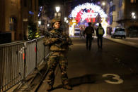 Police officers secure a street and the surrounding area after a shooting in Strasbourg, France, December 11, 2018. REUTERS/Vincent Kessler