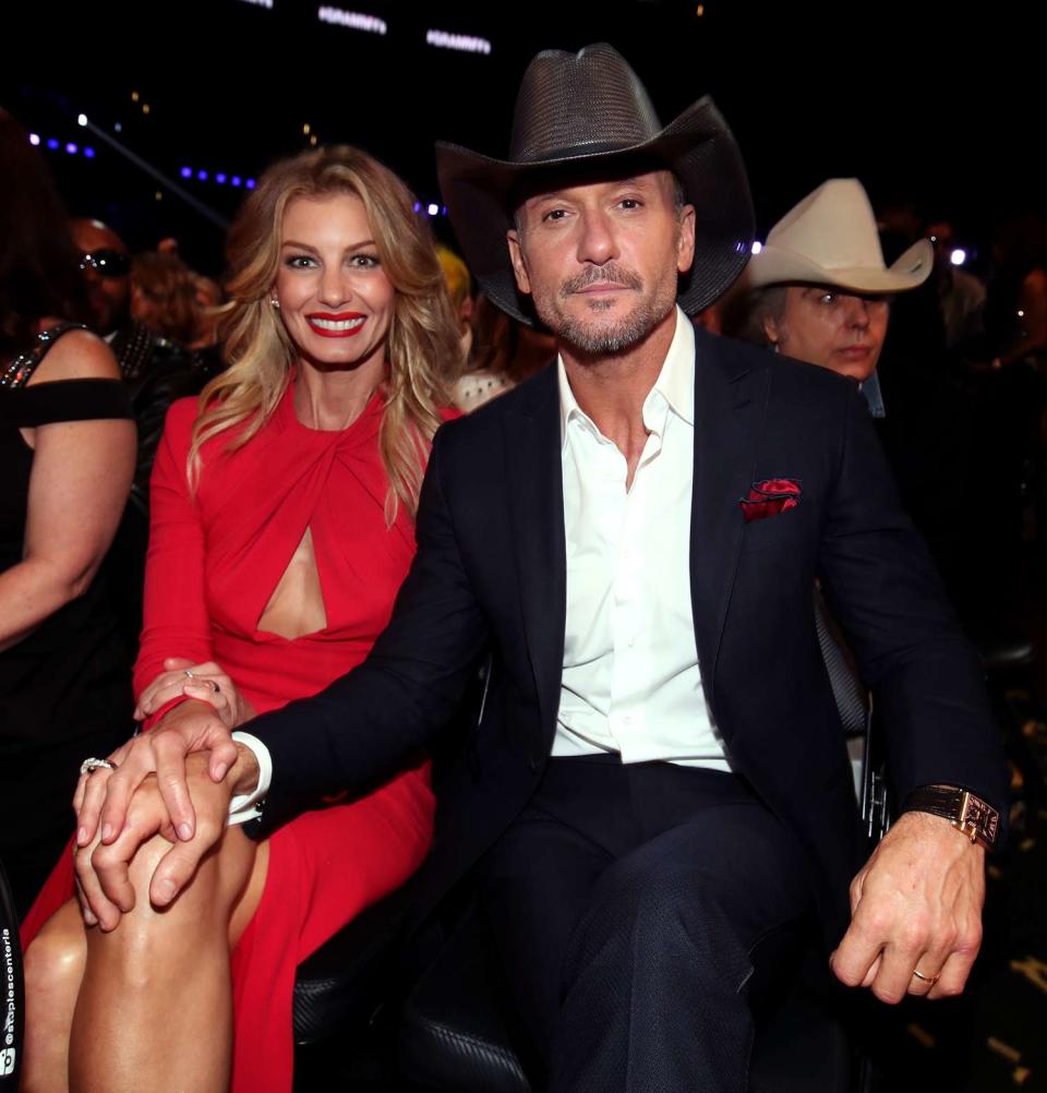 Faith Hill (L) and Tim McGraw during The 59th GRAMMY Awards at STAPLES Center on February 12, 2017 in Los Angeles, California