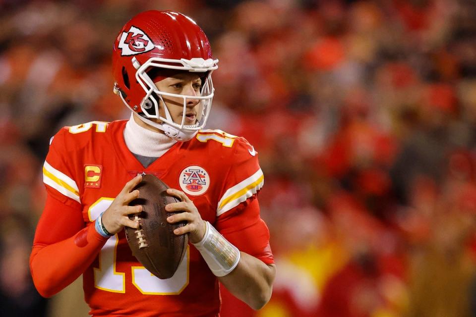 Injury questions: Patrick Mahomes suffered a high-ankle sprain in the divisional round (Getty Images)