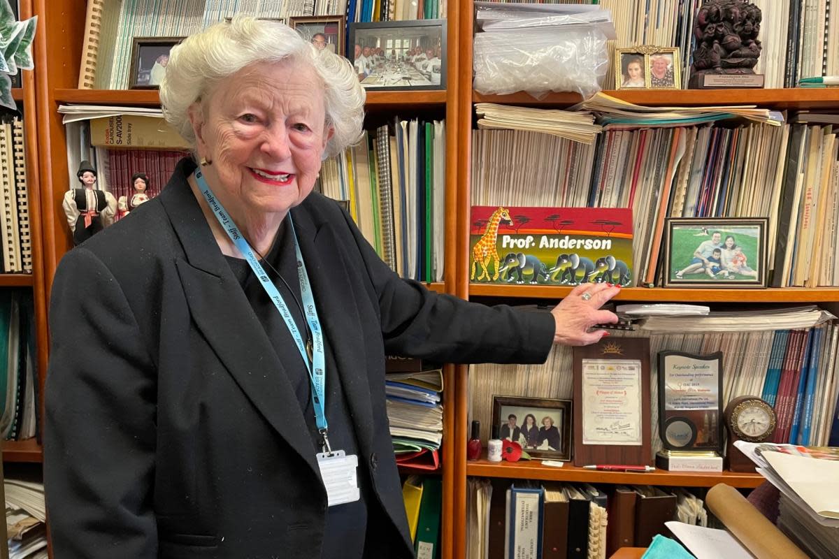 Professor Diana Anderson inside her office at the University of Bradford <i>(Image: University of Bradford)</i>