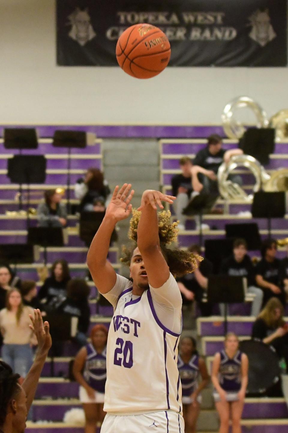 Topeka West senior Xavier Alexander (20) earned a first-team nod in the United Kansas Conference.