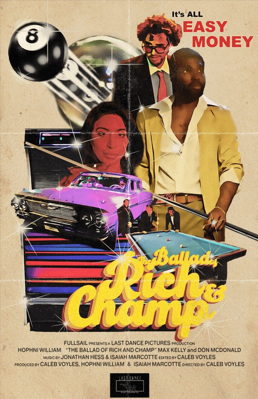 A movie poster for the film "The Ballad of Rich and Champ."