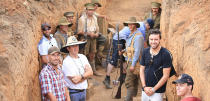 The team, including director Henry Zalapa, on-set