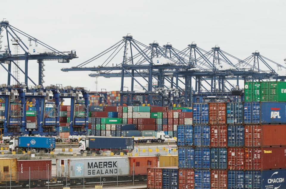 A view shows the Port of Felixstowe amid the outbreak of the coronavirus disease (COVID-19) at Port Felixstowe, Suffolk, Britain September 28, 2020. REUTERS/Matthew Childs