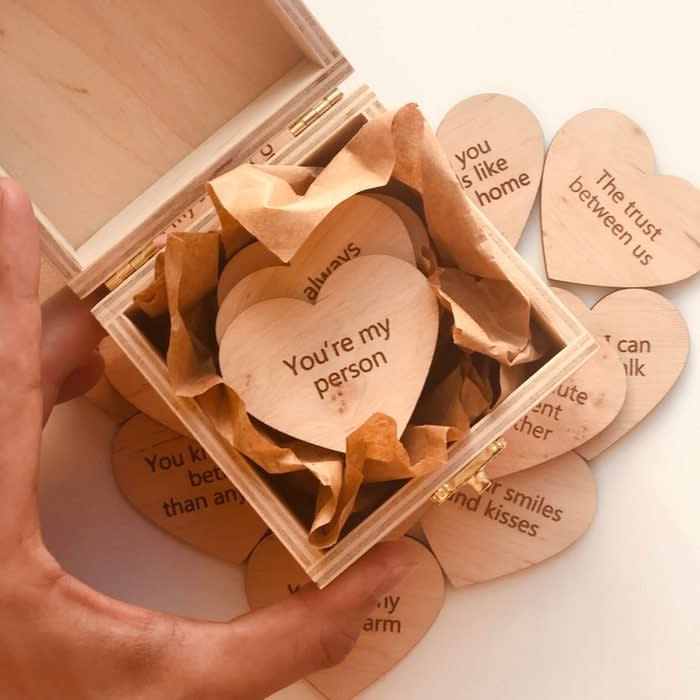 <a href="https://www.etsy.com/listing/876528057/reasons-why-i-love-you-box-personalized?gpla=1&gao=1&" rel="nofollow noopener" target="_blank" data-ylk="slk:Personalized Reasons Why I Love You Box;elm:context_link;itc:0;sec:content-canvas" class="link rapid-noclick-resp">Personalized Reasons Why I Love You Box</a>