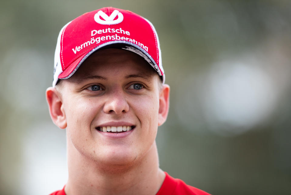 BAHRAIN, BAHRAIN - MARCH 31: Mick Schumacher of Germany and Ferrari looks on in the Paddock before the F1 Grand Prix of Bahrain at Bahrain International Circuit on March 31, 2019 in Bahrain, Bahrain. (Photo by Lars Baron/Getty Images)