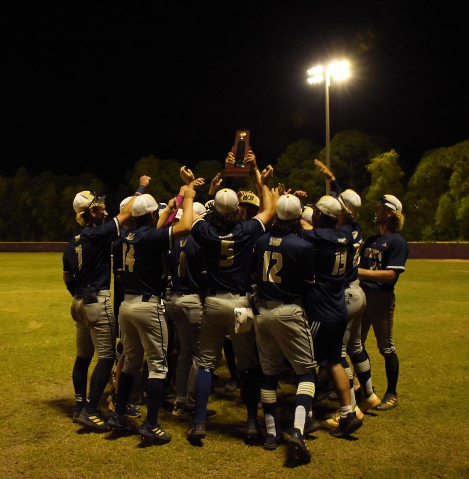 West Boca baseball defeated Dwyer in the district final on May 4, 2023. The Bulls have won district titles in consecutive seasons.