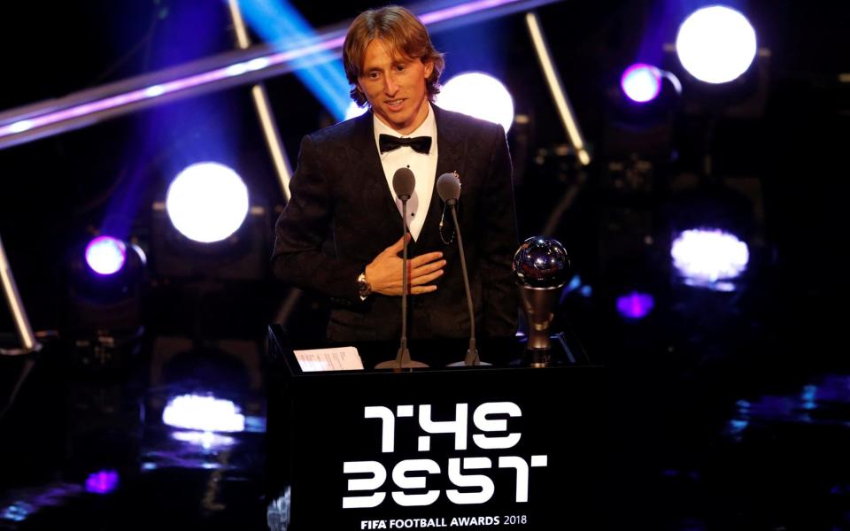 Real Madrid and Croatia midfielder Luka Modric speaks after winning the trophy for the Best FIFA Men's Player of 2018 Award - REUTERS