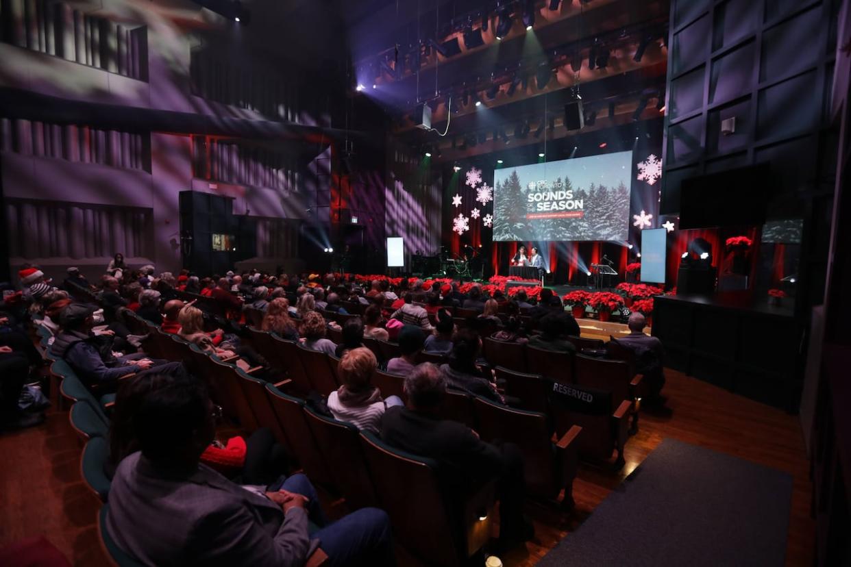 The Glenn Gould Studio at the Canadian Broadcasting Centre in Toronto hosted several live broadcasts of popular CBC Radio programs Friday. More than $500,000 in donations were raised in support of local food banks. (Martin Trainor/CBC - image credit)