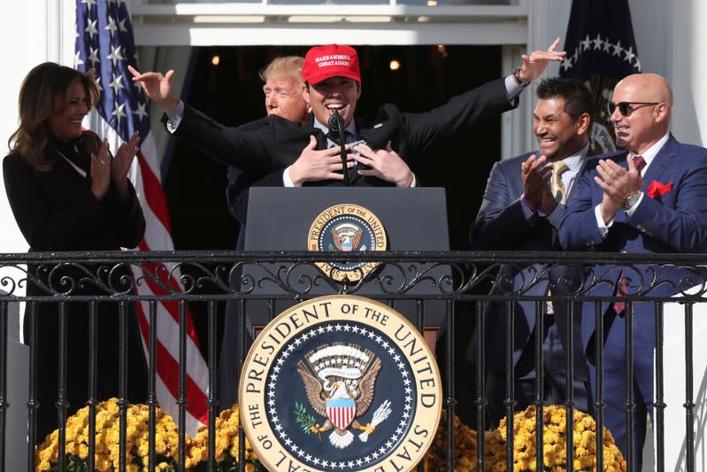 U.S. President Trump welcomes the 2019 World Series champion Washington Nationals at the White House in Washington