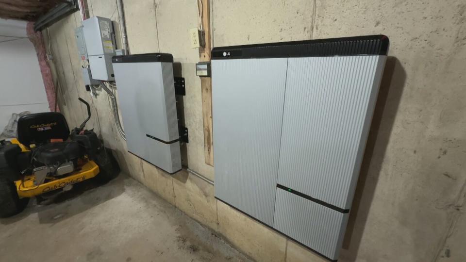 A Sunverge Infinity battery installed in Tom MacPherson's basement  as part of the Nova Scotia Power Smart Grid program.