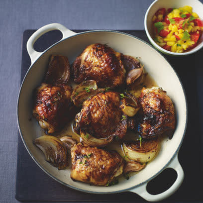 Jerk chicken with pineapple salsa