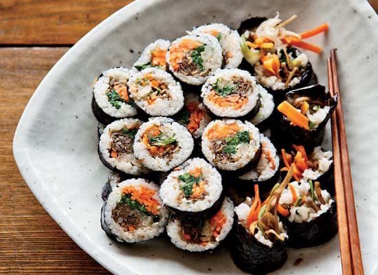 <strong>Get the <a href="http://www.huffingtonpost.com/2011/10/27/korean-sushi-rolls-with-w_n_1061067.html">Korean Sushi Rolls with Walnut-Edamame Crumble recipe</a></strong>