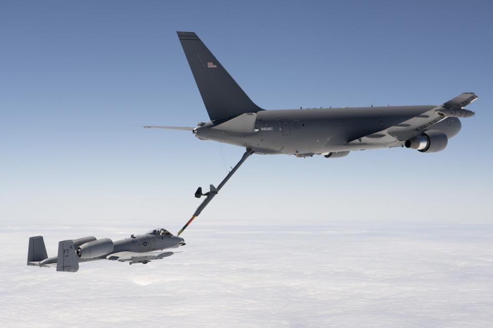 US Air Force KC-46 Pegasus refueling tanker A-10 Thunderbolt Warthog