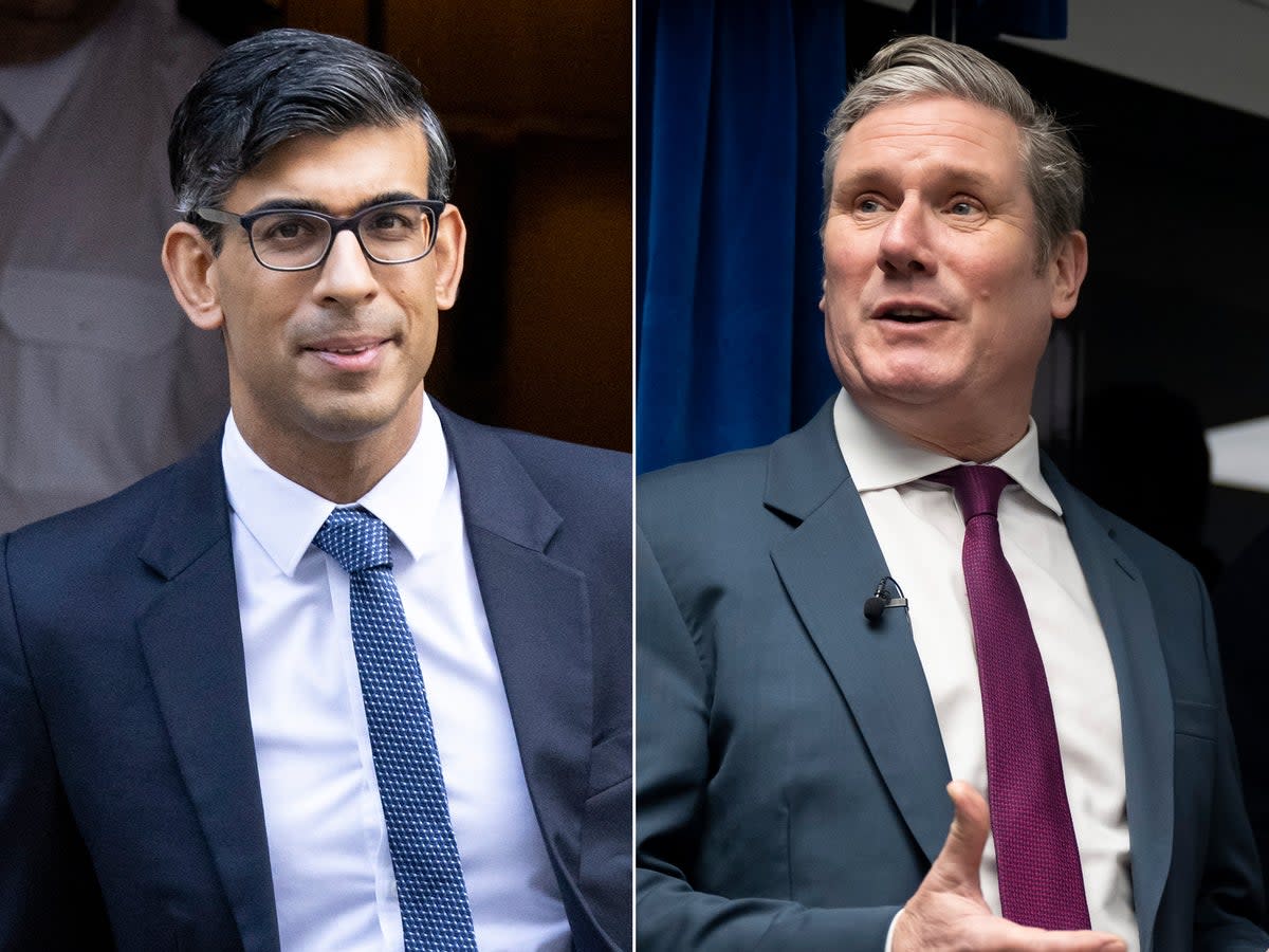 Rishi Sunak faces wipeout at hands of Keir Starmer’s Labour  (Getty/EPA)