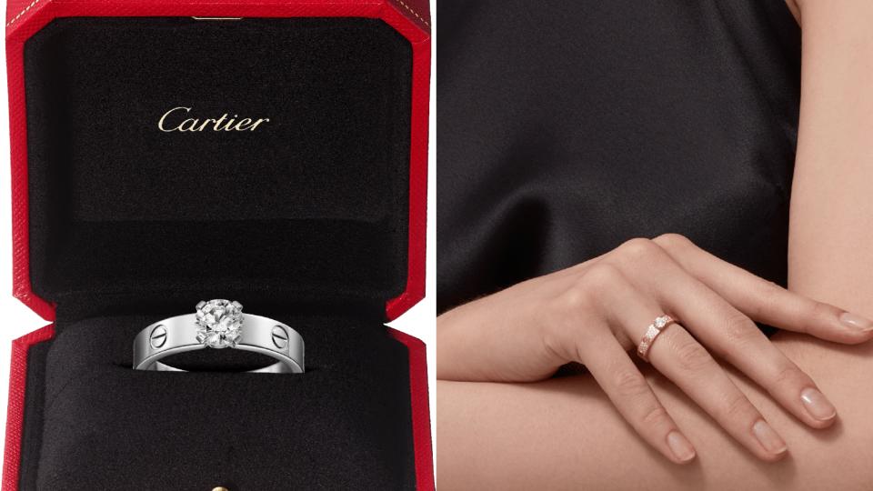 流行婚戒設計趨勢：經典中融合創新鑲嵌的Cartier卡地亞LOVE系列！圖片來源：Cartier