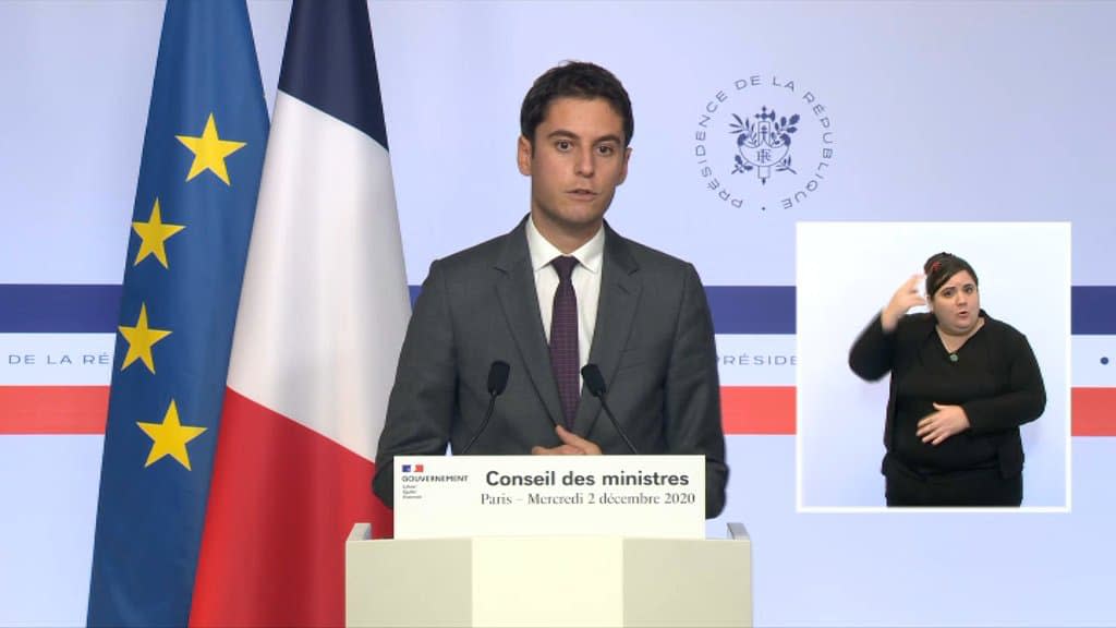 Gabriel Attal, le 2 décembre 2020 à Paris. - BFMTV