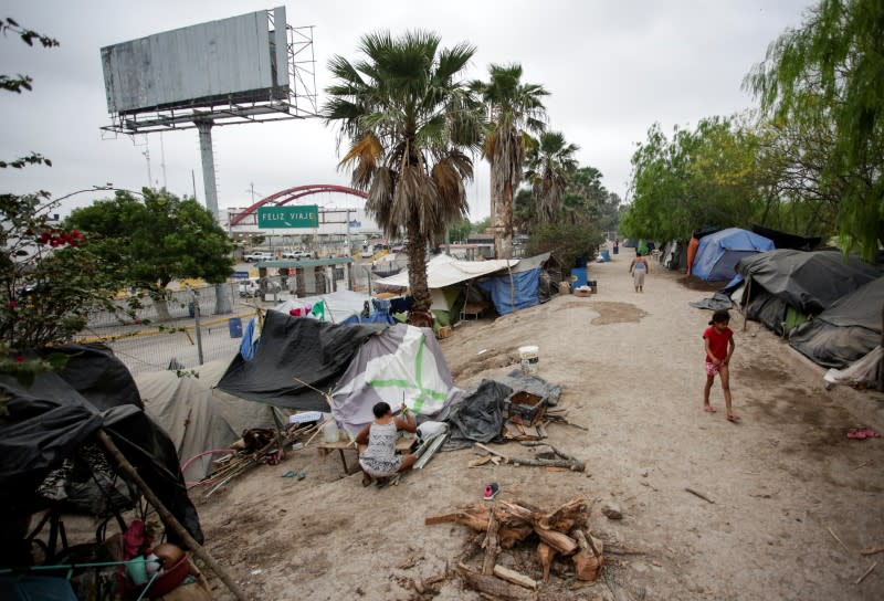 A general view of an encampment of more than 2,000 migrants seeking asylum in the U.S., as local authorities prepare to respond to the coronavirus disease (COVID-19) outbreak, in Matamoros