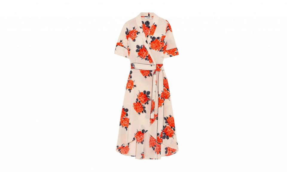 <p>Harness Floral-Print Silk Crepe de Chine Wrap Dress, $440, <a rel="nofollow noopener" href="https://www.net-a-porter.com/us/en/product/884254/ganni/harness-floral-print-silk-crepe-de-chine-wrap-dress" target="_blank" data-ylk="slk:net-a-porter.com;elm:context_link;itc:0;sec:content-canvas" class="link ">net-a-porter.com</a> </p>