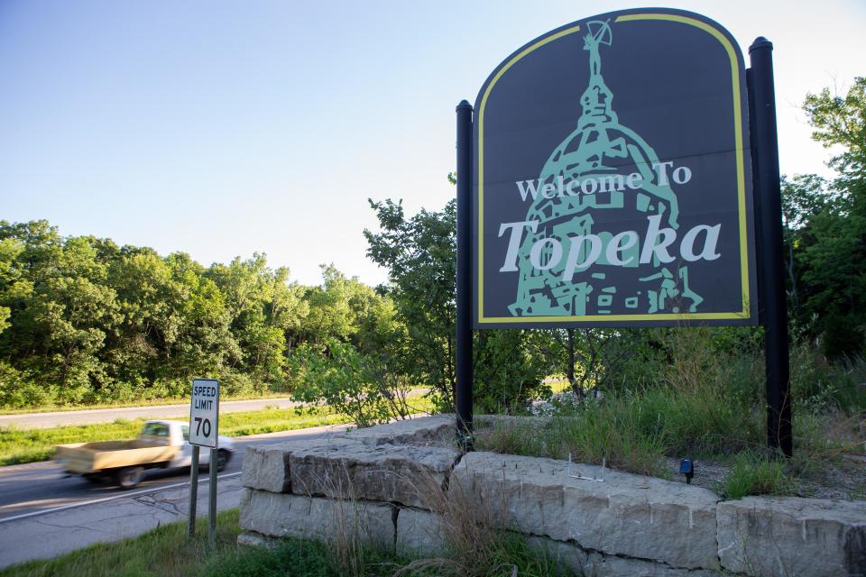 A sign just off US-24 highway welcomes people as they travel into Topeka. The Choose Topeka program was awarded $365,000 in incentive funding through Topeka and Shawnee County JEDO members, to keep the program available.