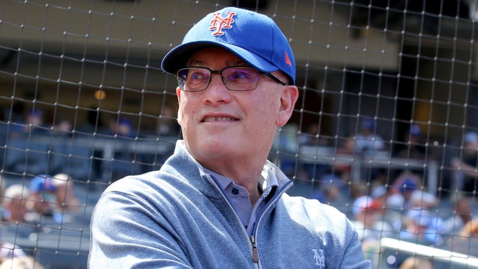 Sep 17, 2023; New York City, New York, USA; New York Mets owner Steve Cohen on the field before a game against the Cincinnati Reds at Citi Field. Mandatory Credit: Brad Penner-USA TODAY Sports