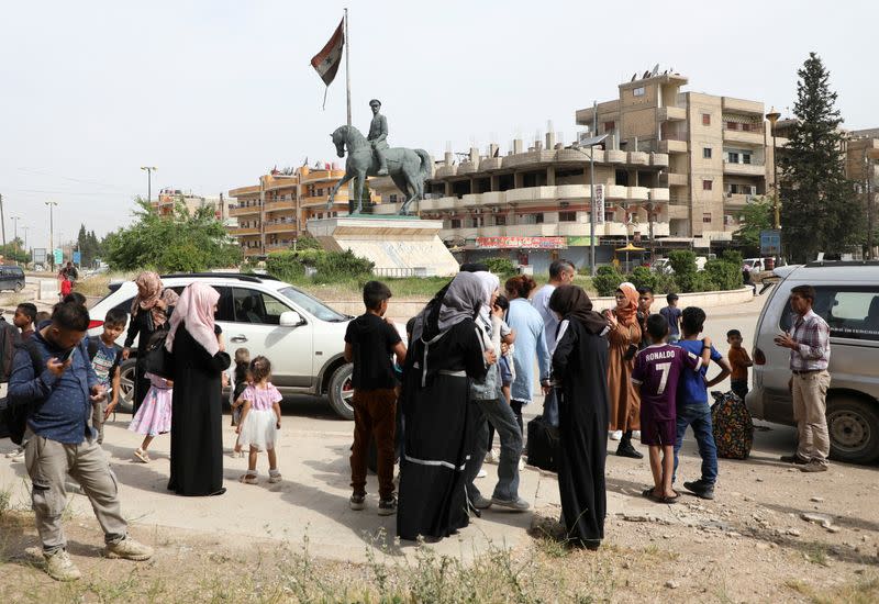 Syrian kurds, who were evacuated from Sudan, arrive in Kurdish-controlled city of Qamishli, in northern Syria