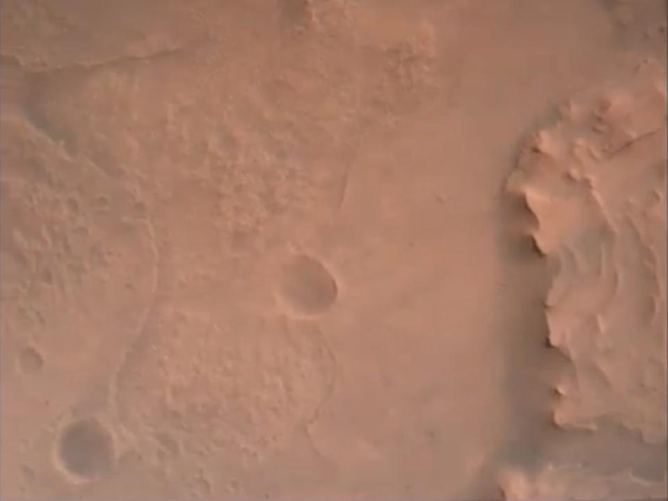 perseverance mars landing video screengrab jezero crater river delta