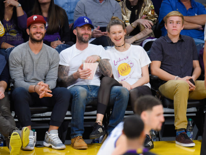 Celebrities At The Los Angeles Lakers Game