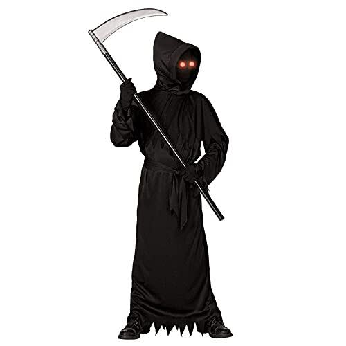 Grim Reaper Halloween Costume with Glowing Red Eyes