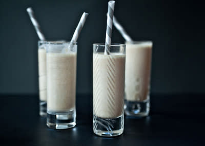 <div class="caption-credit"> Photo by: Photo by Ashley Rodriguez</div><b>Pumpkin Rumshake</b> <br> In a blender, combine canned pumpkin, ground nutmeg, vanilla ice cream, milk and rum. Blend until smooth, adding ice cubes for a more frozen consistency, if needed. <br> <i>RECIPE BY Teri Tsang Barrett</i>