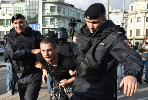 The West has condemned the actions of Russian police, who used batons on demonstrators