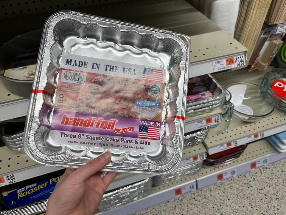 Foil pans at Wegmans.