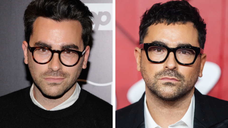 Dan Levy in 2015 and 2023