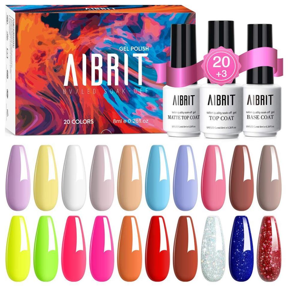 4) Aibrit 23 Pcs Nail Gel Polish Set