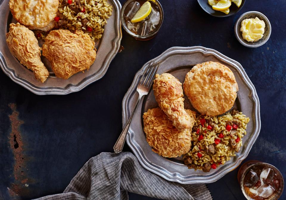 Bojangles fried chicken dinner offerings are shown in this 2015 photo.