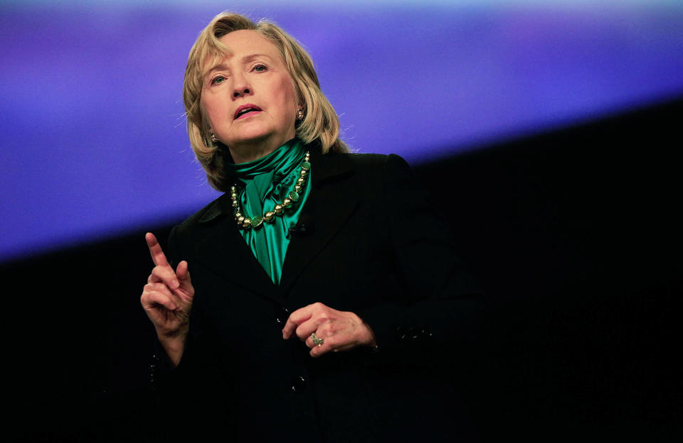 NEW ORLEANS, LA - JANUARY 27:  Former U.S. Secretary of State Hillary Clinton speaks at the 10th National Automobile Dealers Association Convention on January 27, 2014 in New Orleans, Louisiana. According to reports, Clinton said during a question and answer session at the convention that he biggest regret was the attack on Americans in Benghazi. (Photo by Sean Gardner/Getty Images)