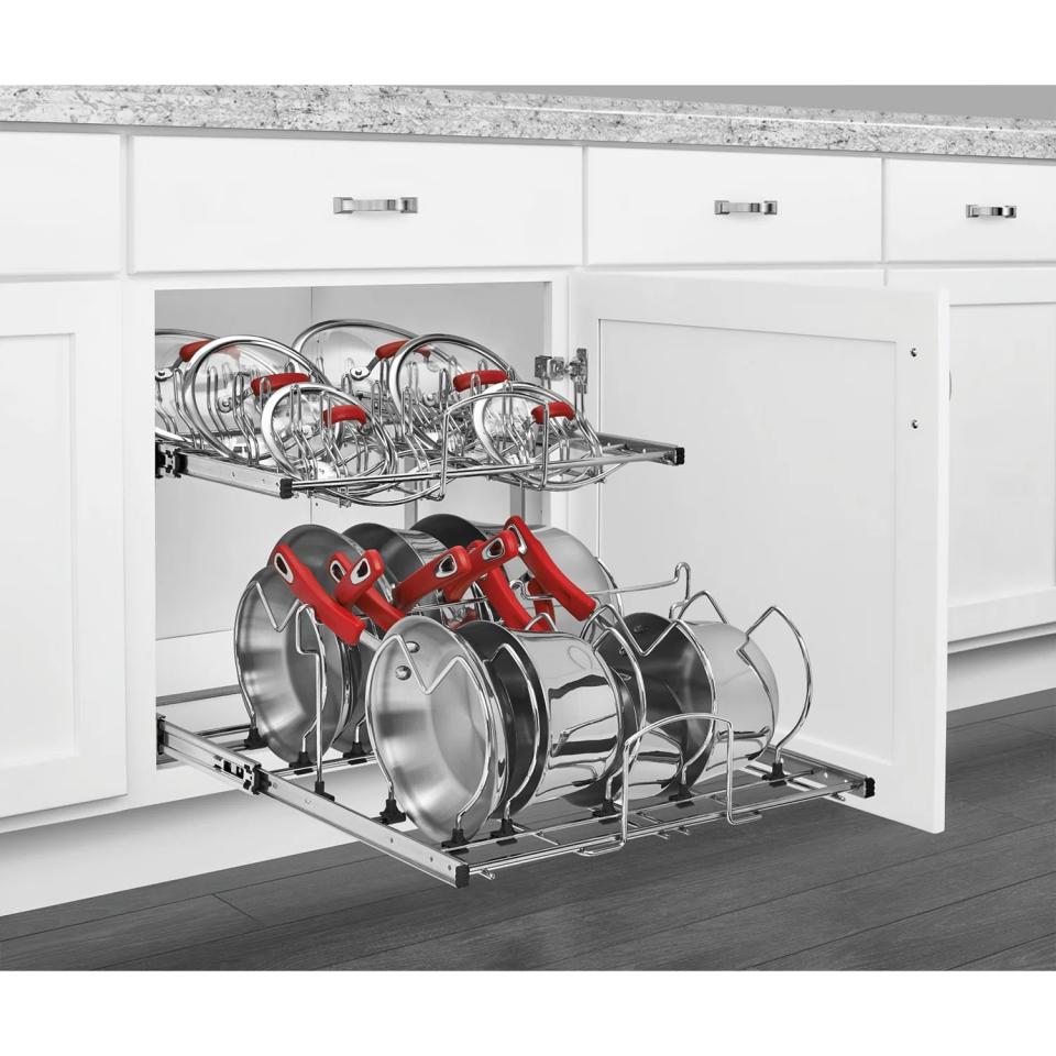 Rev-A-Shelf cabinet pots-and-pans organizer