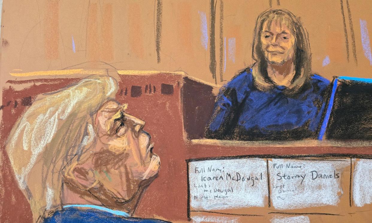 <span>Rhona Graff testifies at Trump's criminal trial in New York, New York on 26 April 2024.</span><span>Photograph: Jane Rosenberg/Reuters</span>