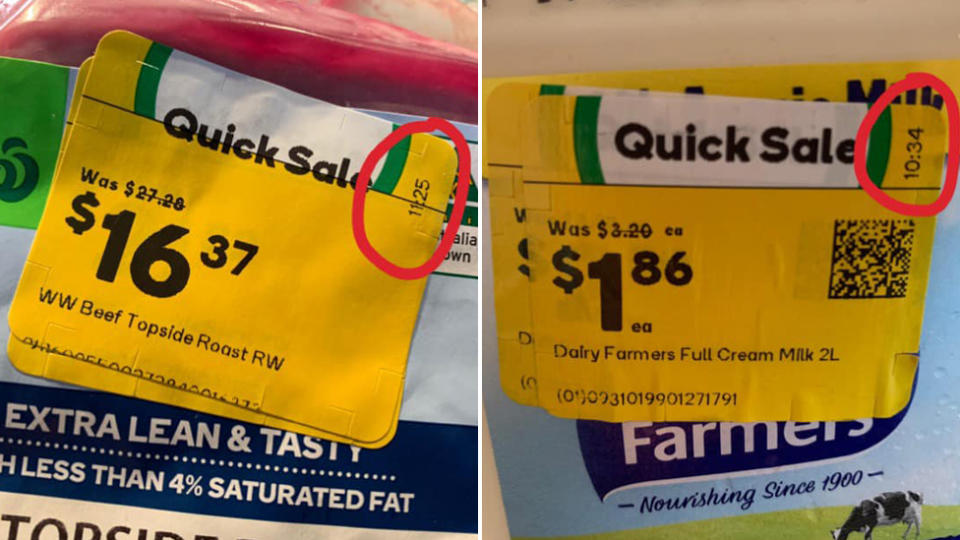 Woolworths quick sale markdown items