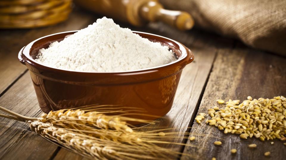 bowl filled with wheat flour