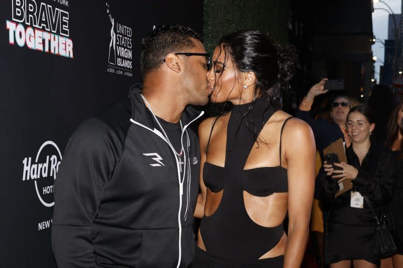 Ciara (R) and Russell Wilson attend the Sports Illustrated swimsuit issue launch party in 2022. File Photo by John Angelillo/UPI