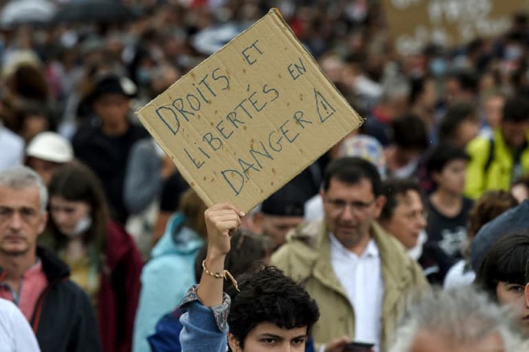 Manifestation le 24 juillet 2021 à Nantes contre le pass sanitaire  - Sebastien SALOM-GOMIS © 2019 AFP