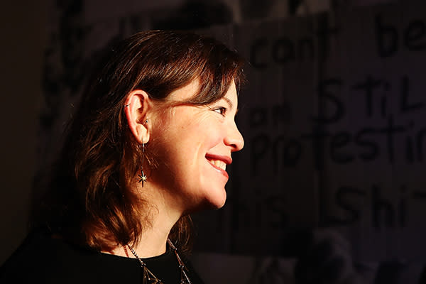 Julie Anne Genter en un acto oficial el 26 de julio de 2018, a pocas semanas de dar a luz. Foto: Hannah Peters / Getty Images.