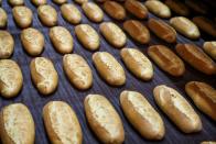 FILE PHOTO: Freshly baked loaves of bread are seen at a production line at Istanbul Municipality's People's Bread factory in Istanbul