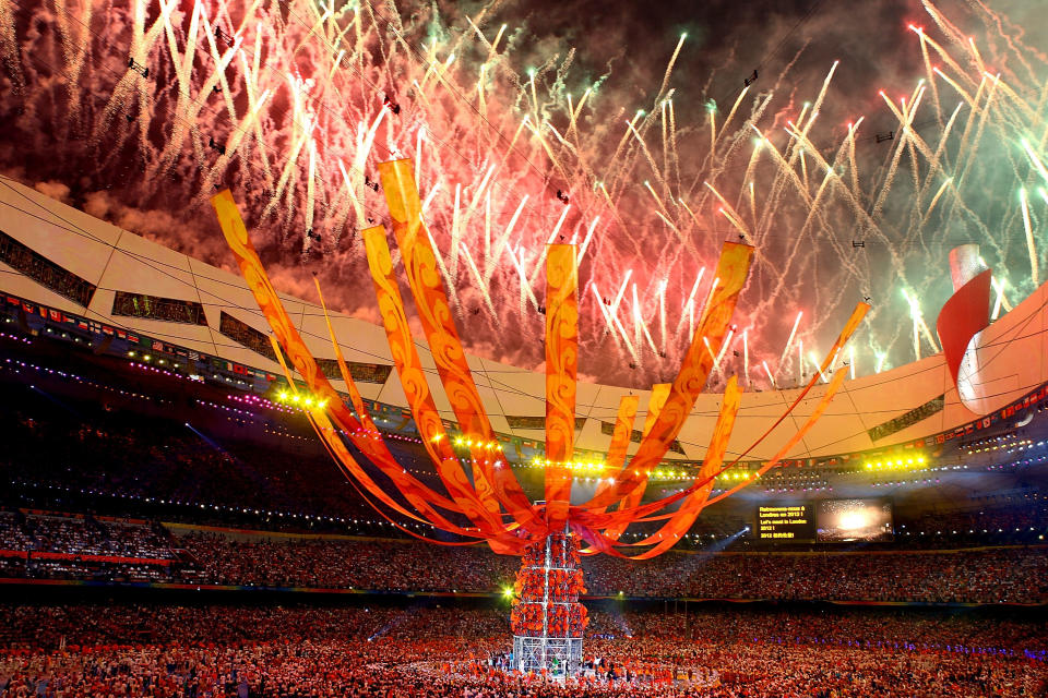 Fireworks light up the sky at the Closing Ceremony for the 2008 Beijing Olympic Games. (Getty Images)