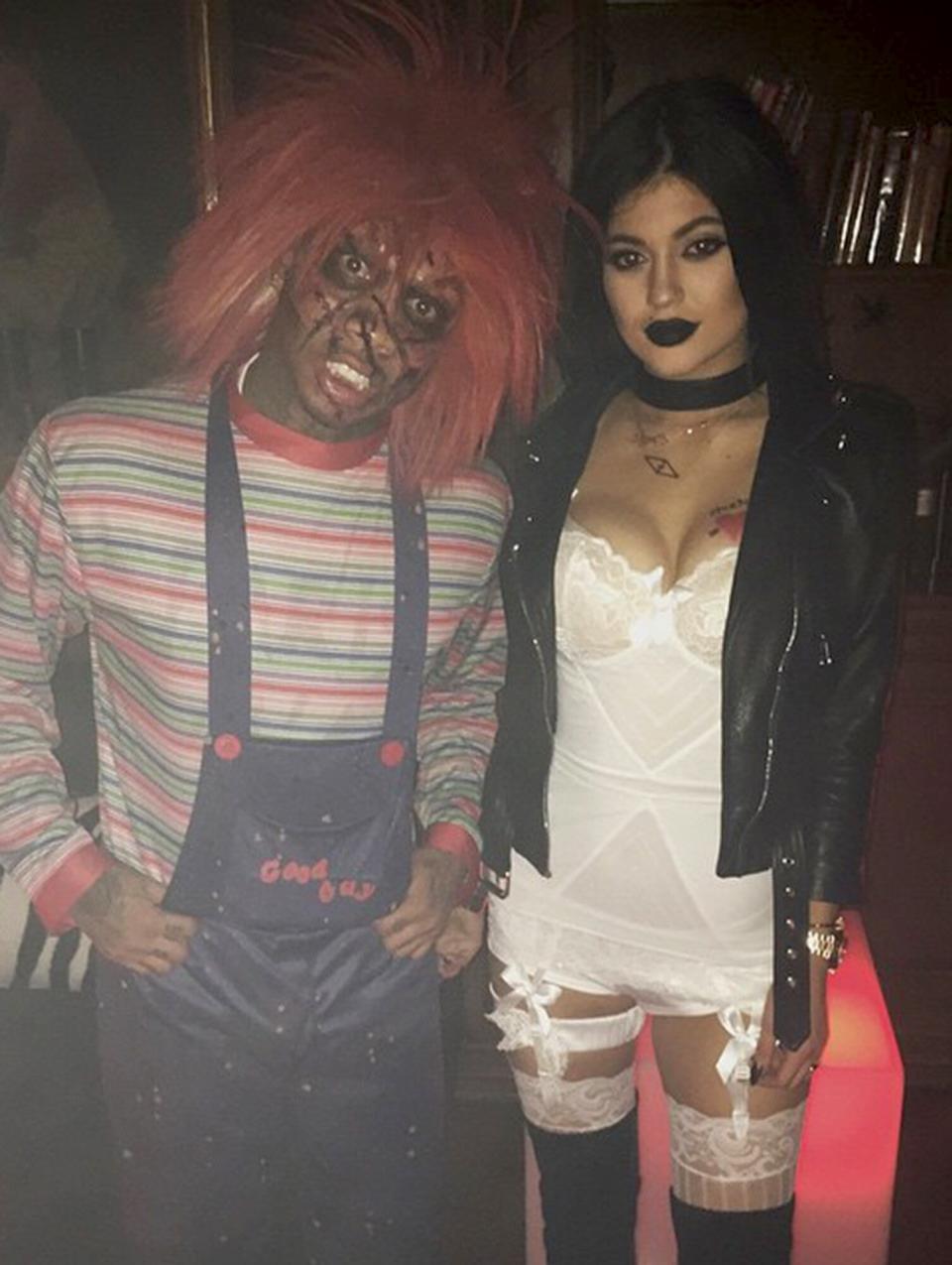 Kylie Jenner dressed as Birde of Chucky