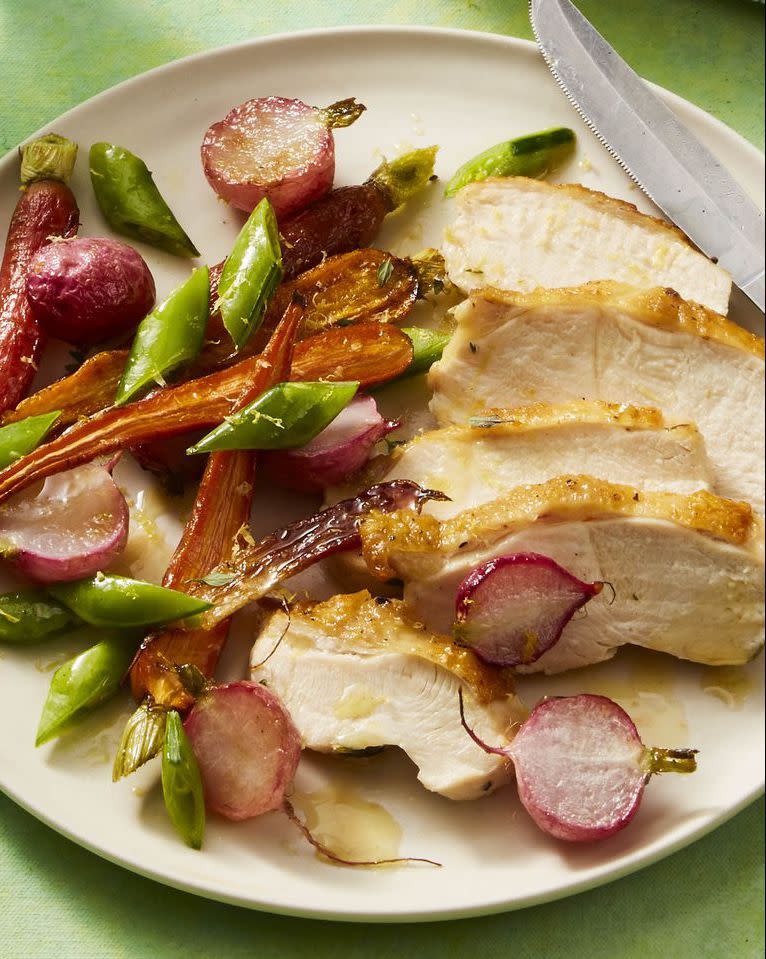 Lemon-Thyme Chicken with Spring Sauté