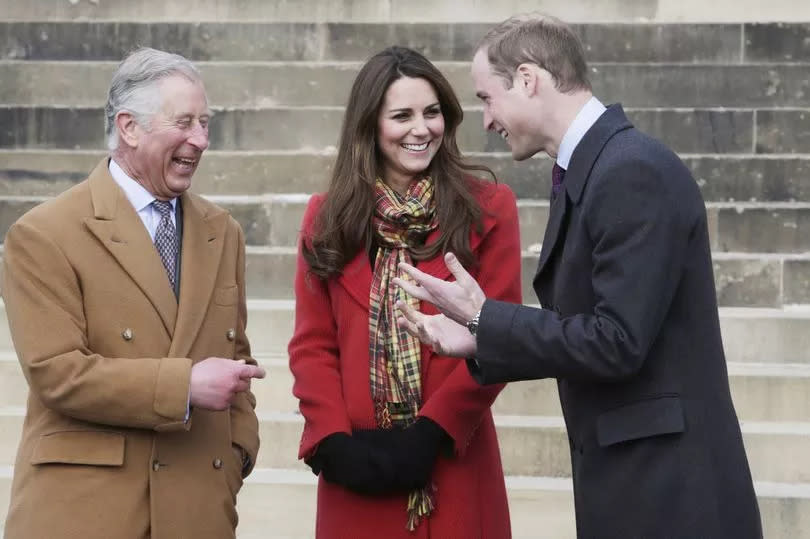 With Kate and William on a visit to Dumfries House in Ayrshire, Scotland, in 2013