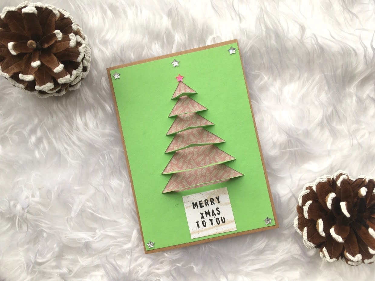 3d christmas tree card (I Heart Maggie)