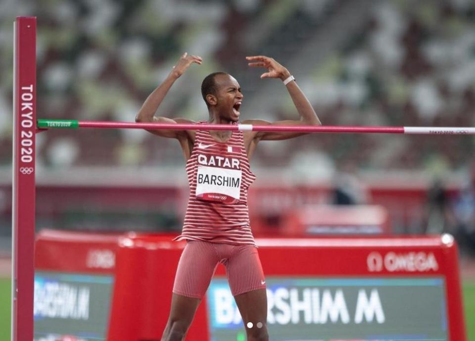 卡達選手巴爾希姆跳過了2.37米的高度，名列第一。（翻攝自@mutaz.barshim Instagram）